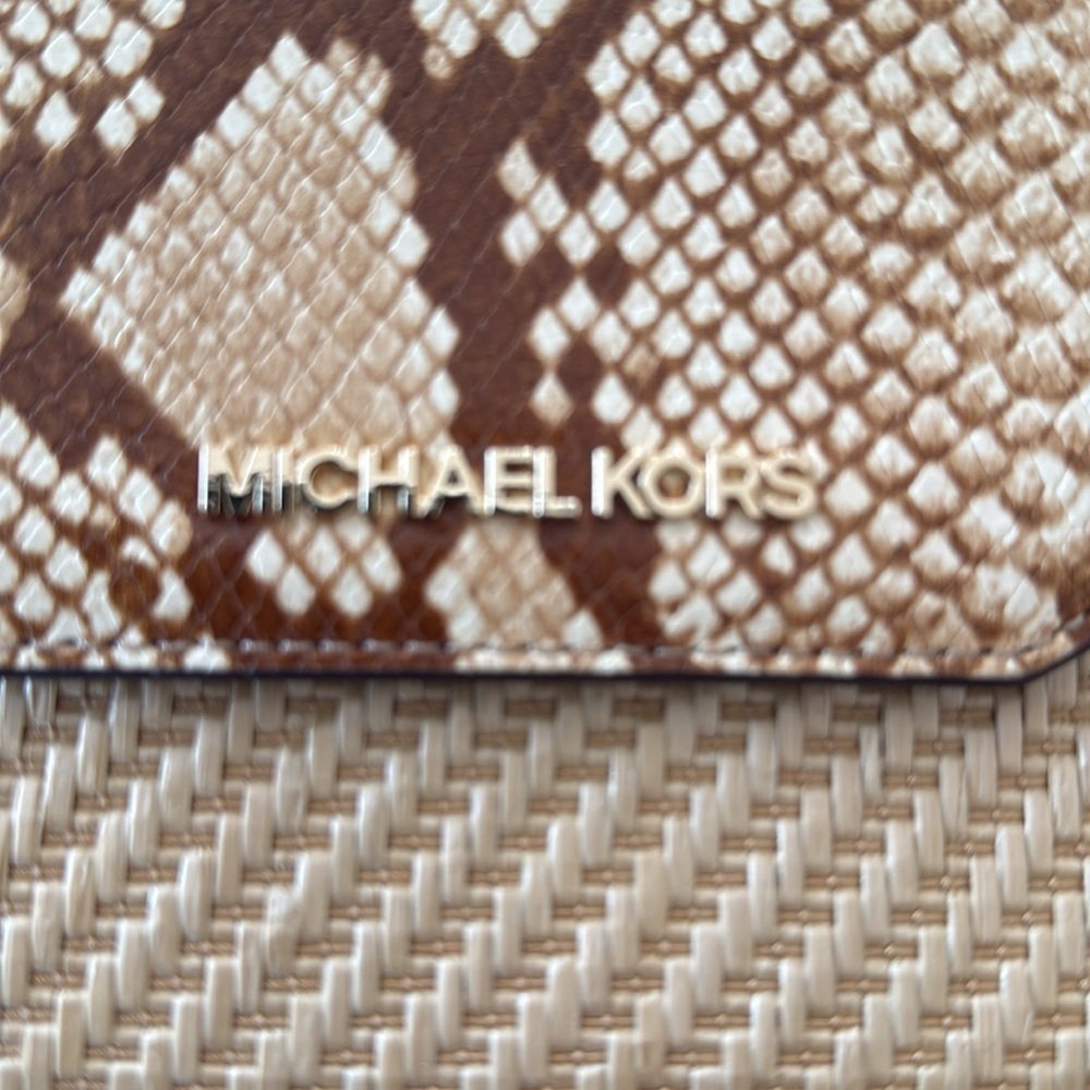 Michael Kors Straw Python Capsule Envelope Clutch. - image 2